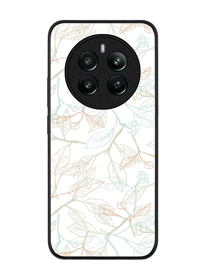 Stylizedd Rugged Black edge case for Realme 12 Plus 5G / Realme 12 4G, Slim fit Soft Case Flexible Anti Drop TPU Gel Thin Cover -  Delicate Sprigs - Image 1
