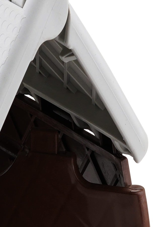 Primelife 12 Inches Plastic Super Strong Adjustable Portable Folding Step Stool for Adults and Kids, Kitchen Stepping Stools - Made in India (Brown - White) - Image 4