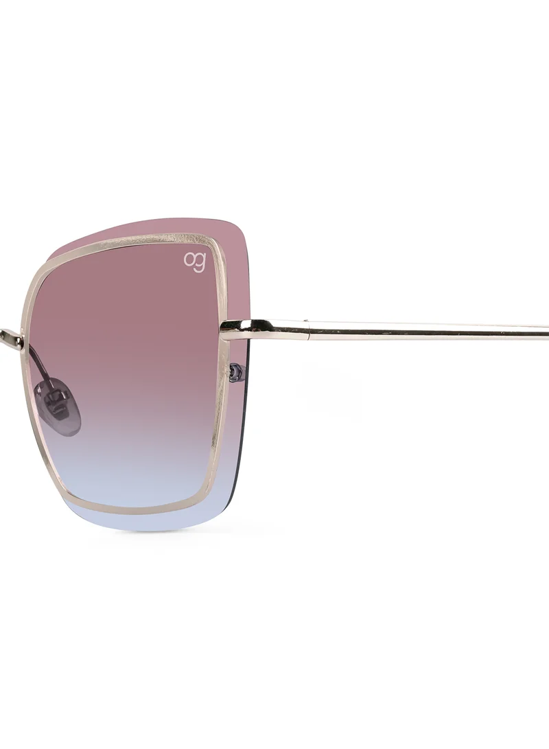 Woggles Latest & Stylish UV Protected Gradient Purple Square Sunglasses for Women