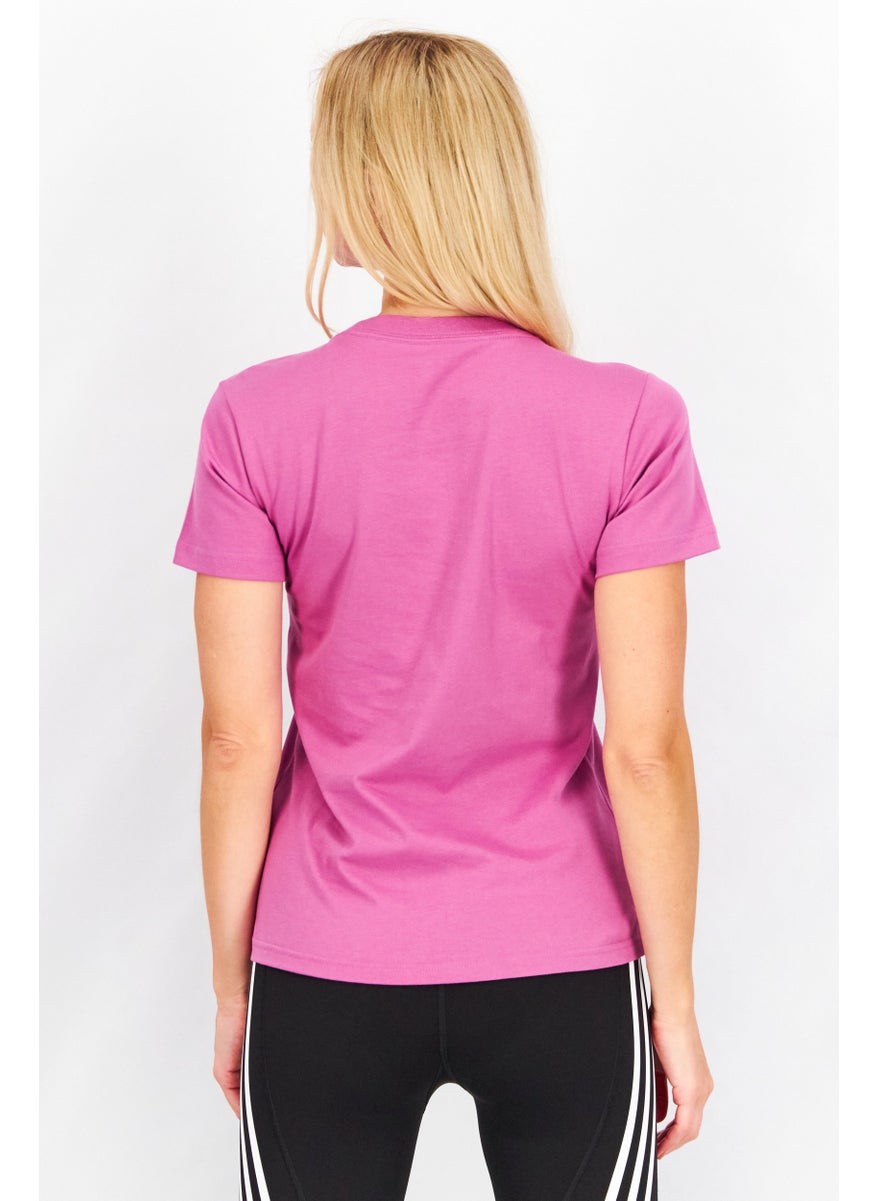 Adidas - Women Sportswear Fit Short Sleeves Brand Logo Tee, Pink - Image 1