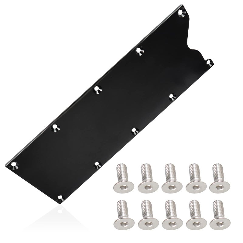 YIUIY LS Gen 3 Billet Valley Pan Gasket Cover Plate Billet Aluminum Low Profile Compatible with LSX LS1 LM7 LR4 LQ4 LS6 L59 LQ9 LM4 L33 Black