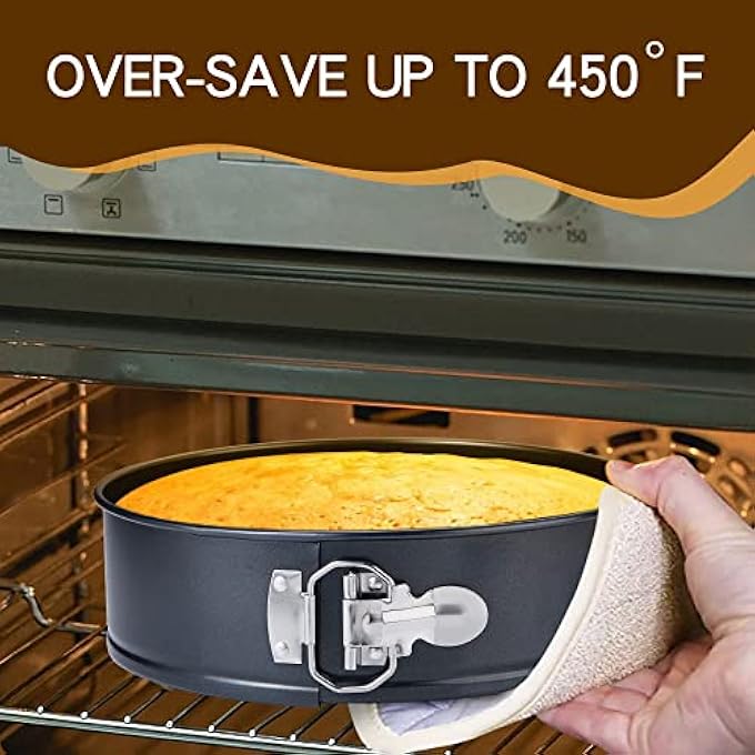 Pistol 229cm9 inch Cake Pan Set for Baking NonStick Springform Pan Round Cake Pan Cheesecake Pan LeakProof Cake Baking Pans with Removable Bottom - Image 4