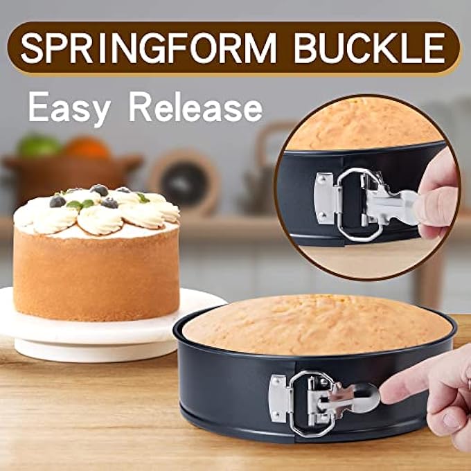 Pistol 229cm9 inch Cake Pan Set for Baking NonStick Springform Pan Round Cake Pan Cheesecake Pan LeakProof Cake Baking Pans with Removable Bottom - Image 2