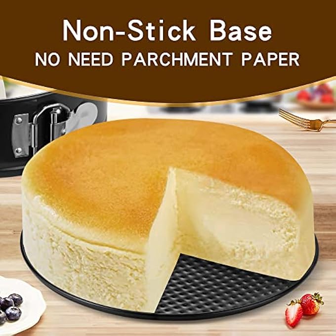 Pistol 229cm9 inch Cake Pan Set for Baking NonStick Springform Pan Round Cake Pan Cheesecake Pan LeakProof Cake Baking Pans with Removable Bottom - Image 3