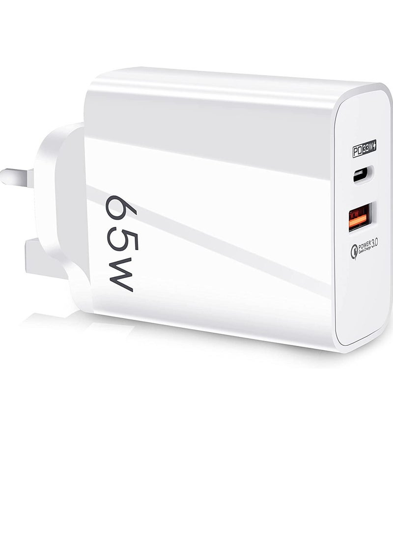 USB C Plug,Charger Type C 65W USB C Fast iphone Charger,PD3.0 Type C Super Fast Charger Wall Plug,Dual Port USB Plug Charger for iPhone, Cell Phones, Mobile Power Bank,iPad,Tablets, Headphones,etc - Image 4