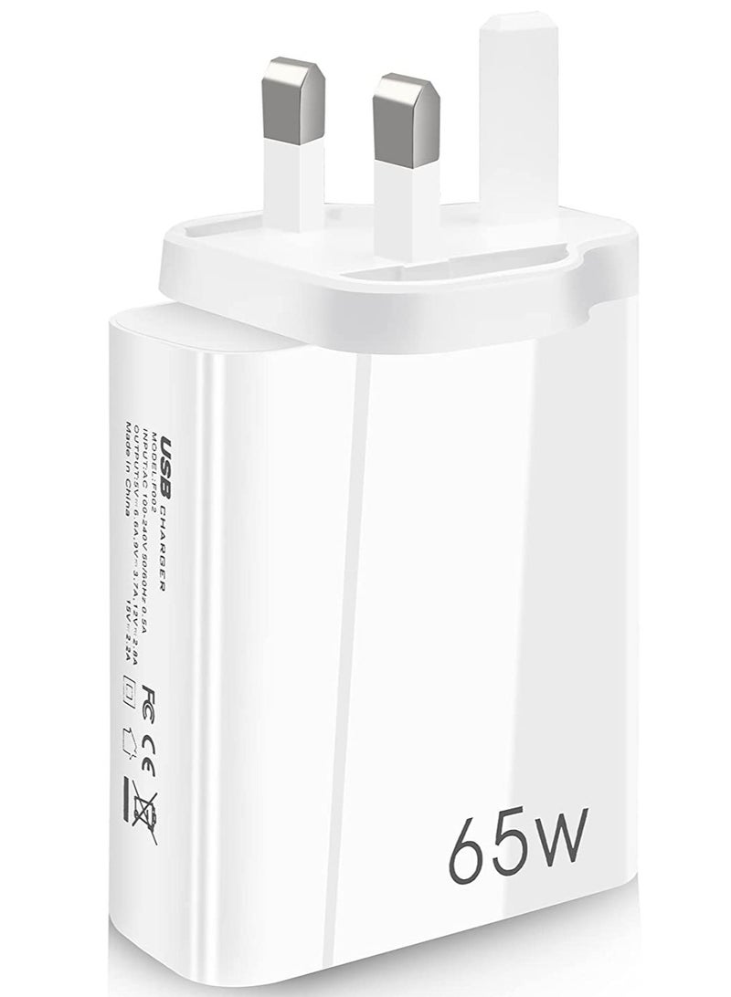 USB C Plug,Charger Type C 65W USB C Fast iphone Charger,PD3.0 Type C Super Fast Charger Wall Plug,Dual Port USB Plug Charger for iPhone, Cell Phones, Mobile Power Bank,iPad,Tablets, Headphones,etc - Image 3