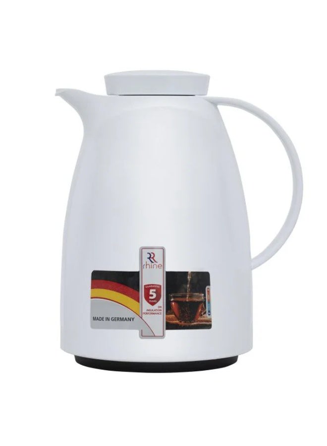 RHINE thermos, 600 ml, glass inner container, plastic outer shell - white - Image 1