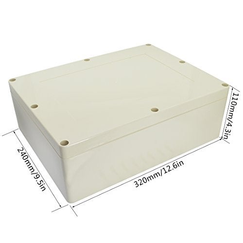 LeMotech Waterproof Dustproof IP65 ABS Plastic Junction Box Universal Electric Project Enclosure Pale Gray 12.6 x 9.45 x 4.33 inch (320 x 240 x 110 mm) - Image 2