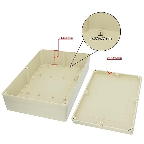LeMotech Waterproof Dustproof IP65 ABS Plastic Junction Box Universal Electric Project Enclosure Pale Gray 12.6 x 9.45 x 4.33 inch (320 x 240 x 110 mm) - Image 4