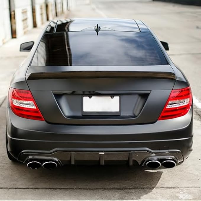 NeespoC Rear Diffuser Fit for Mercedes C-Class 2012-2014 C204/ W204/ C250/ C300/ C350/ C63 (Sport Model Only), Dual-Sided Exhaust One Out Rear Bumper Lower Lip Splitter Exterior Accessories - Image 4