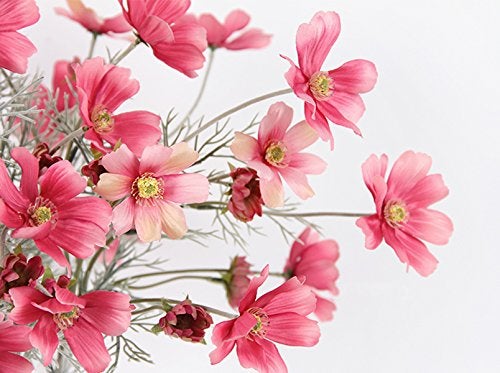 Artfen 6 Pcs Artificial Calliopsis Flowers Fake Silk Flower Table Kitchen Home Garden Party Wedding Decoration Approx 24'' High Classic Pink No Vase - Image 4