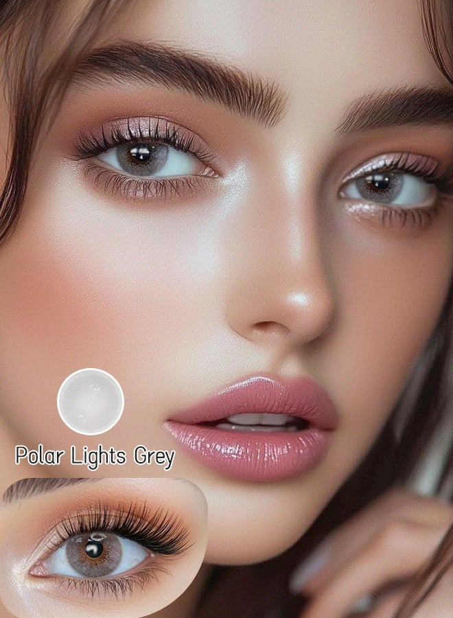 عيون غامضة عدسات مِستِك آيز التجميلية الملوّنة بولار لايتس رمادي 14.20 ملم لمدة 6 أشهر للاستخدام اليومي - Image 1