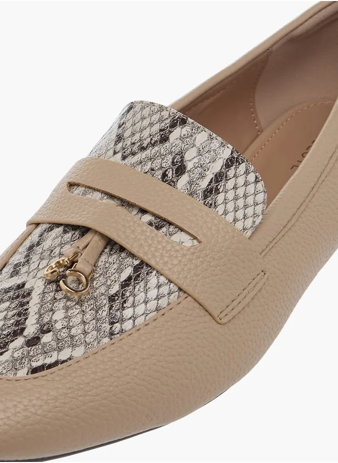 Celeste Women's Solid Slip-On Loafers with Charm Detail