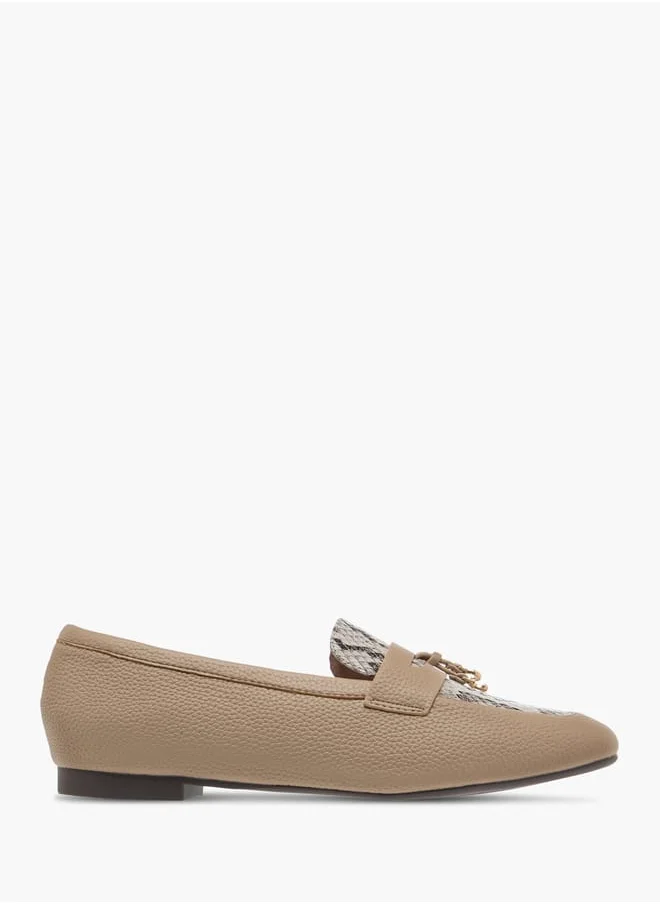 Celeste Women's Solid Slip-On Loafers with Charm Detail