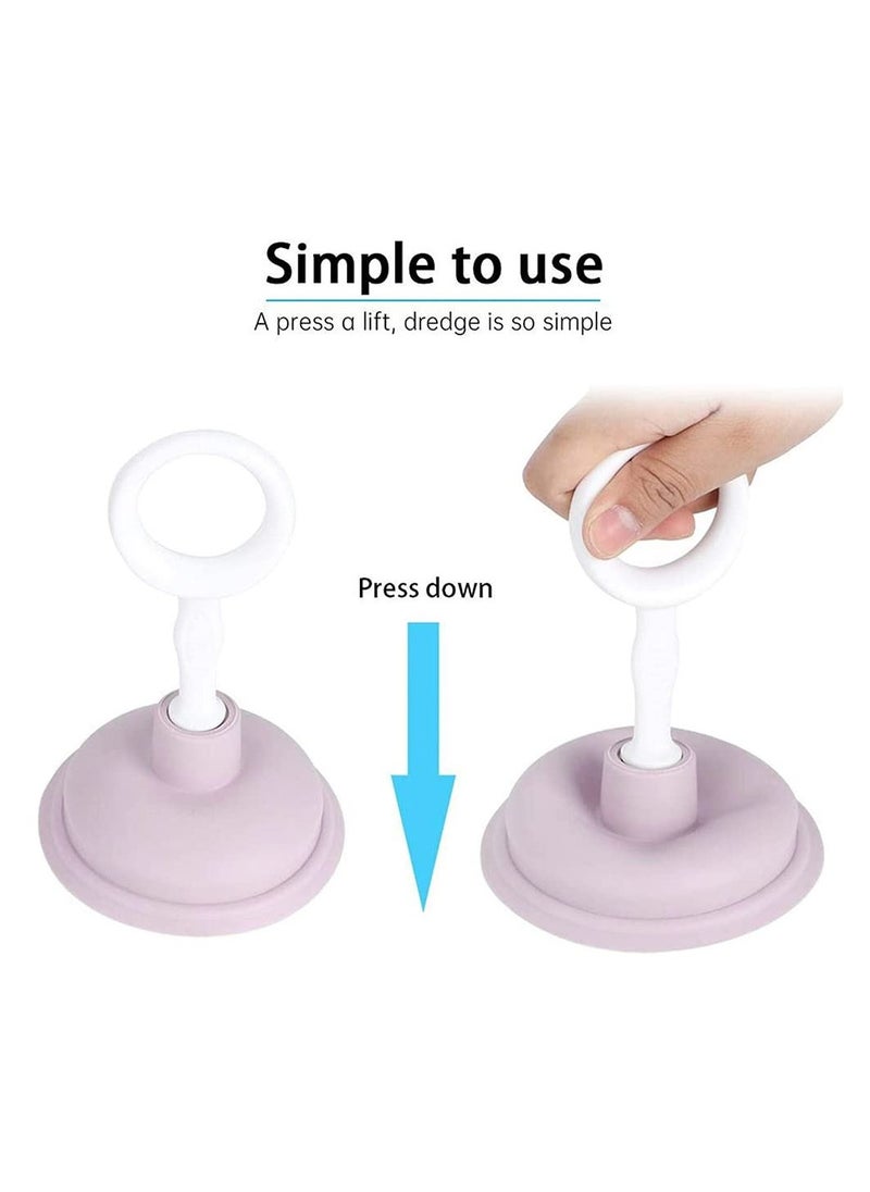 SYOSI - Mini Hand Drain Sink Plunger, Small Force Pump Helper Unclogger Tool Clog Remover for Bathrooms, Kitchens, Sinks, Baths, and Showers (Pink, 4.13×6.5Inch) - Image 1