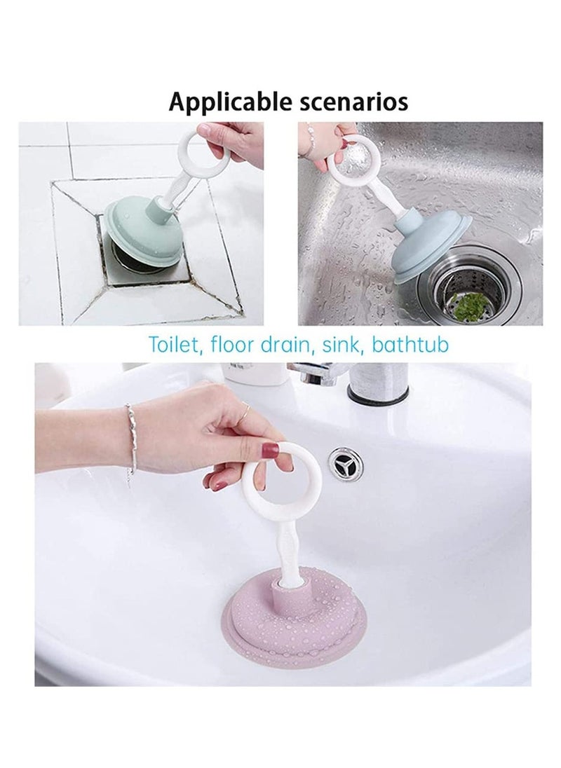 SYOSI - Mini Hand Drain Sink Plunger, Small Force Pump Helper Unclogger Tool Clog Remover for Bathrooms, Kitchens, Sinks, Baths, and Showers (Pink, 4.13×6.5Inch) - Image 1