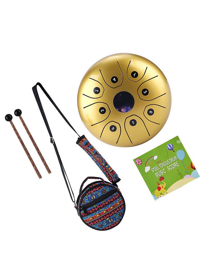 Generic 5.5 Inches Mini Steel Tongue Drum 8 Notes C-Key Handpan Drum Steel Pocket Drum Percussion Instrument with Mallets Carry Bag for Meditation Yoga Zazen Musical Education - Image 1