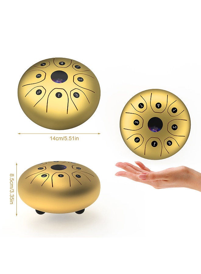 Generic 5.5 Inches Mini Steel Tongue Drum 8 Notes C-Key Handpan Drum Steel Pocket Drum Percussion Instrument with Mallets Carry Bag for Meditation Yoga Zazen Musical Education - Image 3