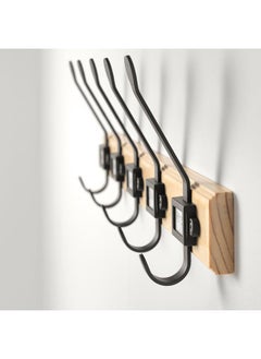 Zaboon Rack with 5 hooks, pine/grey  - Image 2