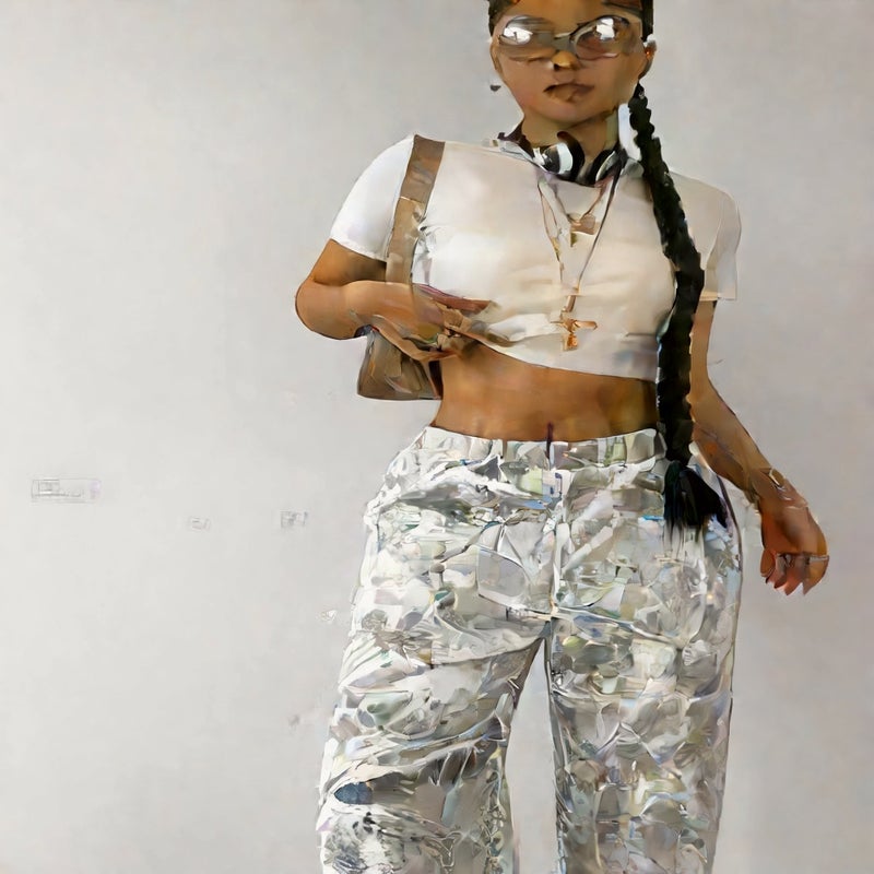 Camouflage Print Straight Leg Elastic Waist Casual Pants for Women - Image 5