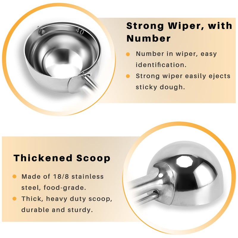 Fayomir Cookie Scoop Set - Small/1 Tbsp, Medium/2 Tbsp, Large/3 Tbsp - Cookie Dough Scoop, Cookie Scoops for Baking,18/8 Stainless Steel Melon Baller Scoop Ice Cream Scoop Muffin Scoop - Image 3