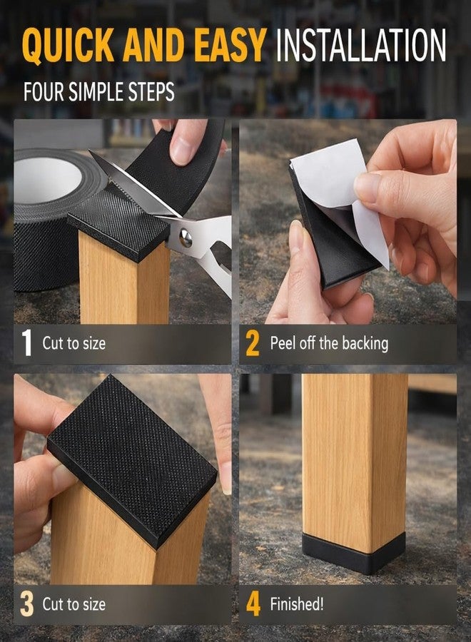 ENZAMOL EVA DIY Furniture Pads Floor Protector Strip Chair Leg Floor Protector Chair Leg Protector Cap Chair Protector For Legs Chair Protector For Legs 6mm Thicken EVA Foam Anti-Slip Textured Surface - Image 2