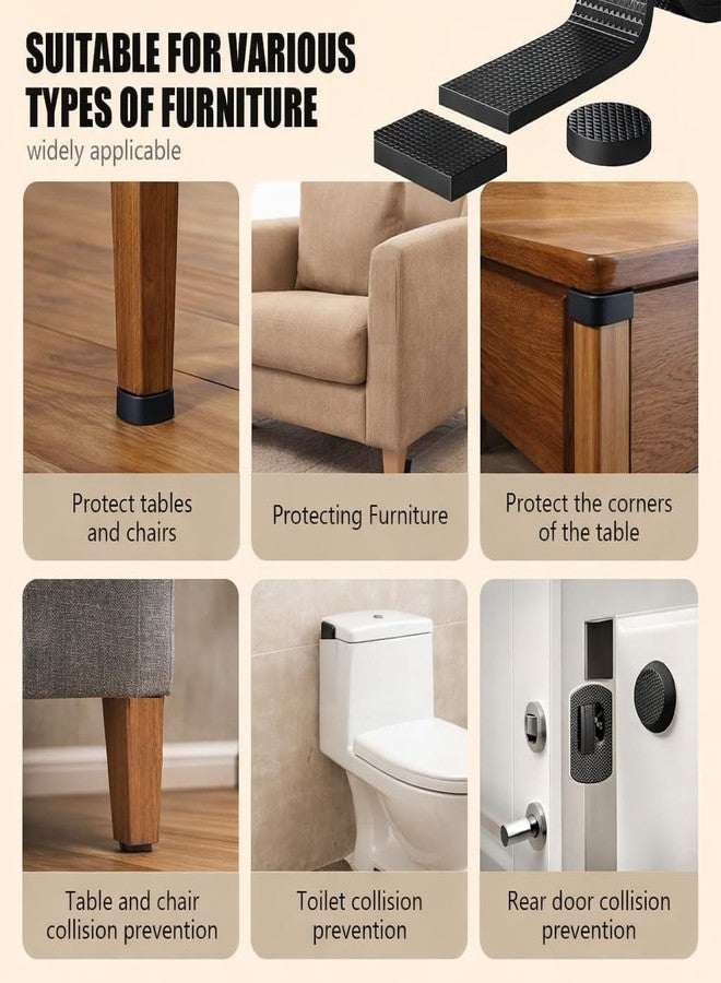 ENZAMOL EVA DIY Furniture Pads Floor Protector Strip Chair Leg Floor Protector Chair Leg Protector Cap Chair Protector For Legs Chair Protector For Legs 6mm Thicken EVA Foam Anti-Slip Textured Surface - Image 4
