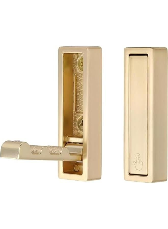 خطافات حائطية مقابلة للطي، مجموعة من 4 خطافات ل المعاطف والمناشف، قوية مزودة بأجهزة تثبيت، متينة وذهبية المظهر (4، ذهبي مصقول) - Image 1