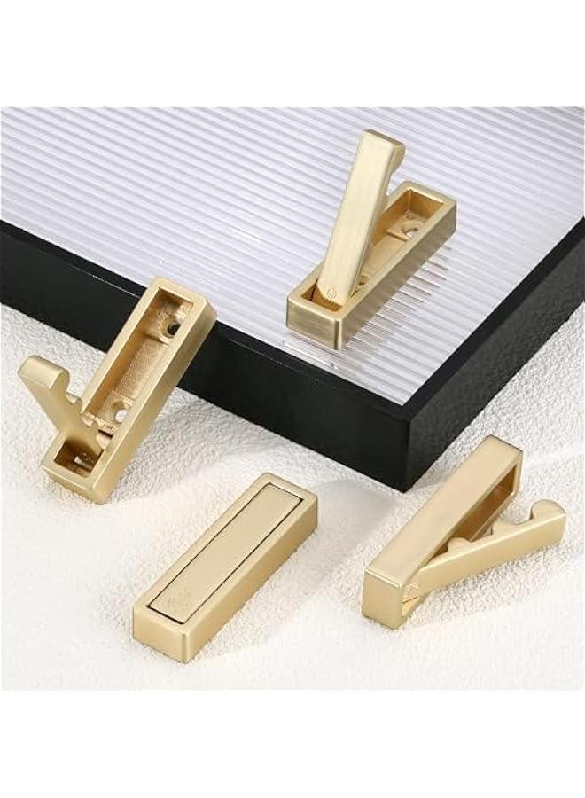 خطافات حائطية مقابلة للطي، مجموعة من 4 خطافات ل المعاطف والمناشف، قوية مزودة بأجهزة تثبيت، متينة وذهبية المظهر (4، ذهبي مصقول) - Image 4