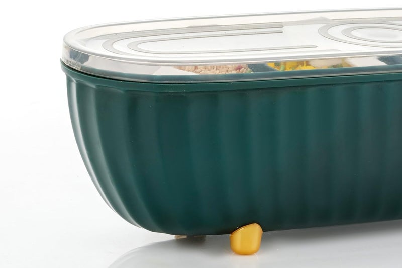 GOPAD GOPAD 4 Compartments Seasoning Box with Lid Seasoning Storage Box Container Seasoning Box with Cover and Serving Spoons Kitchen Condiment Jars Plastic Seasoning Box Set MultiColor 1 Pcs  - Image 3