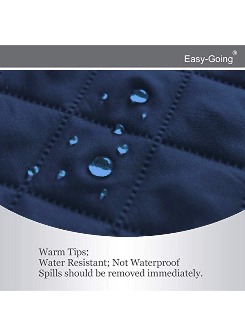 Easy-Going Easy-Going Recliner Chair Slipcover Reversible Sofa Cover Water Resistant Couch Cover Furniture Protector with Elastic Straps for Pets Dog (Recliner  Navy/Ivory)  - Image 5