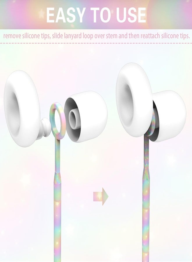 Kasiden Earplug Lanyard with Magnetic Tug-Resistant Safety Cord, Flexible Silicone Lanyard with Most Earplugs with Removable Tips Compatible(Rainbow) - Image 2