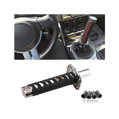 zipelo Samurai Sword Shift Knob, 6 Inch (15cm) Short Gear Shift Knob with 4 Adapters, Samurai Shift Gear Lever for Manual Transmission Cars Most Automatic Transmission Cars(Black/White) - Image 1