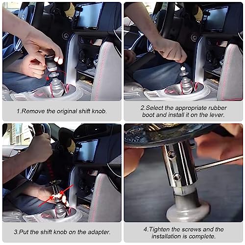 zipelo Samurai Sword Shift Knob, 6 Inch (15cm) Short Gear Shift Knob with 4 Adapters, Samurai Shift Gear Lever for Manual Transmission Cars Most Automatic Transmission Cars(Black/White) - Image 4