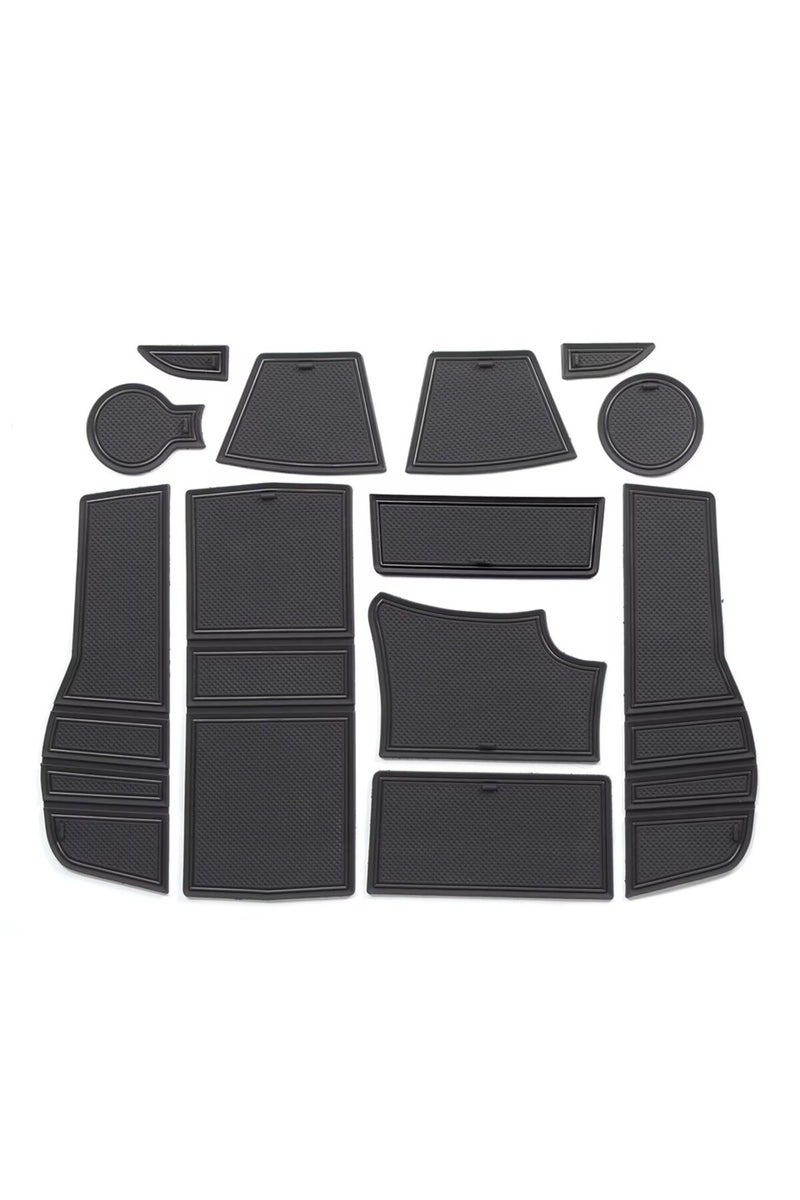 12 قطعة من سجادات فتحات الأبواب السوداء المانعة للانزلاق لسيارات بيجو 2008 e-2008 GT Line من 2019 إلى 2024 (رقم المنتج: 20-2008).