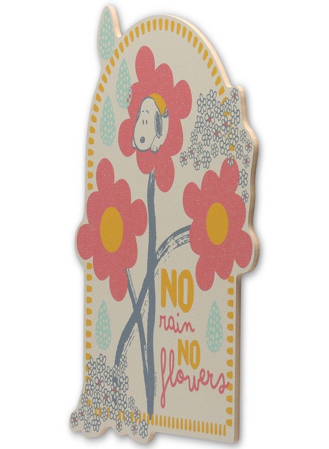 Open Road Brands Peanuts Snoopy No Rain No Flowers Wood Wall Decor - Adorable Snoopy Wall Art for Home or Nursery - Image 2