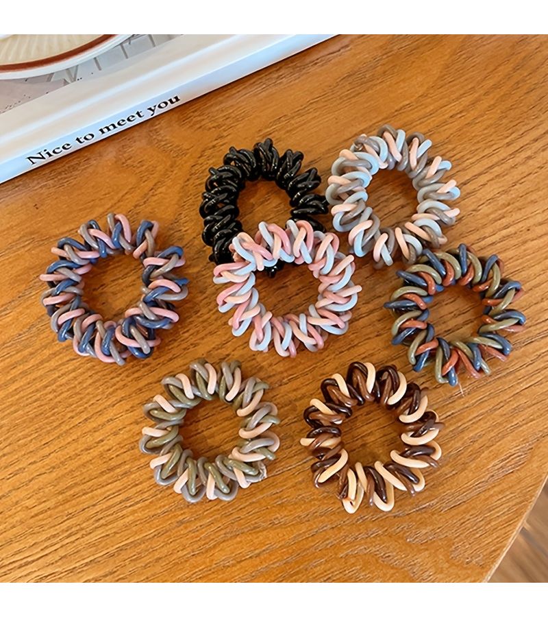 4pcs Spiral Hair Ties High Elasticity Gentle On Thick Hair For Ponytails Buns Everyday Hairstyles - Image 1