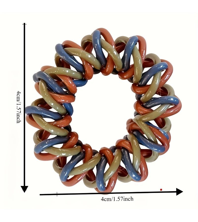 4pcs Spiral Hair Ties High Elasticity Gentle On Thick Hair For Ponytails Buns Everyday Hairstyles - Image 4