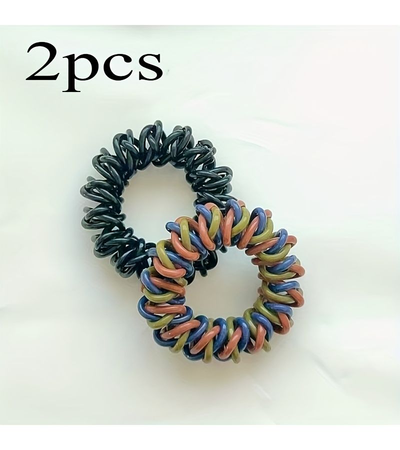4pcs Spiral Hair Ties High Elasticity Gentle On Thick Hair For Ponytails Buns Everyday Hairstyles - Image 2