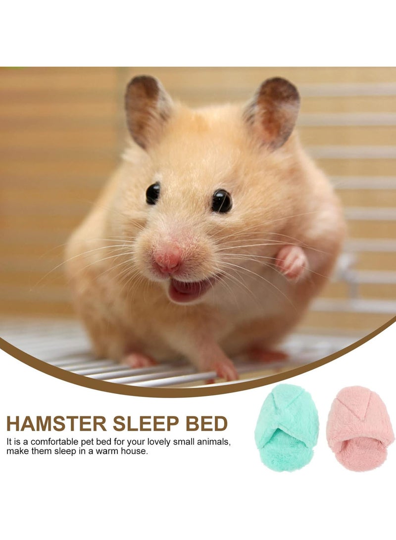 GGOOT 2pcs Hamster Winter Warm Bed House Hideout Fleece Small Pet Sleeping Cave Plush Hut Small Animals Mini Cave Cozy Sofas Cushion for Hedgehog Rat Rabbit Chinchilla - Image 2