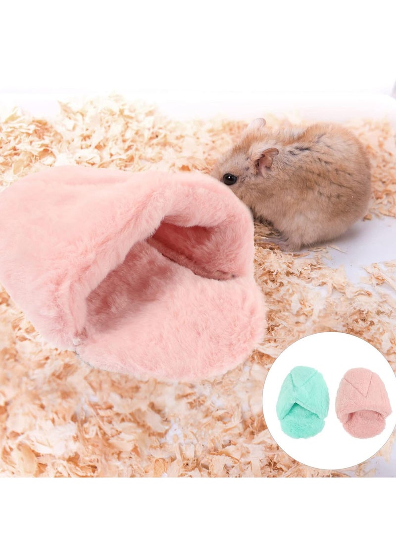 GGOOT 2pcs Hamster Winter Warm Bed House Hideout Fleece Small Pet Sleeping Cave Plush Hut Small Animals Mini Cave Cozy Sofas Cushion for Hedgehog Rat Rabbit Chinchilla - Image 3