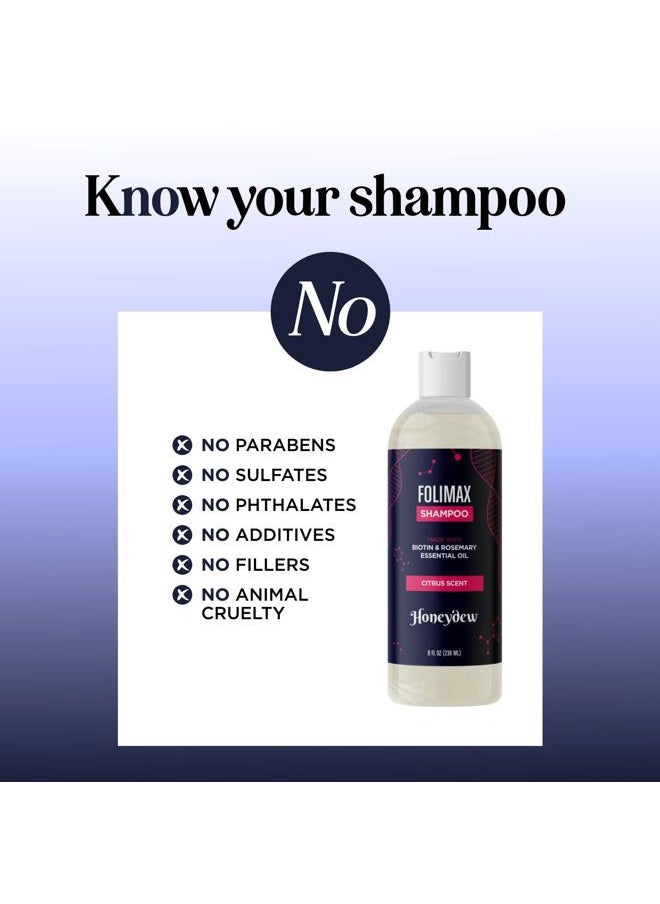 Honeydew - Biotin and Rosemary Shampoo for Thinning Hair - Sulfate Free Biotin Shampoo for Men with Hair Thickening Essential Oils - Deep Cleansing Volumizing Shampoo for Thin Hair with Zinc and Tea Tree Oil - Image 1