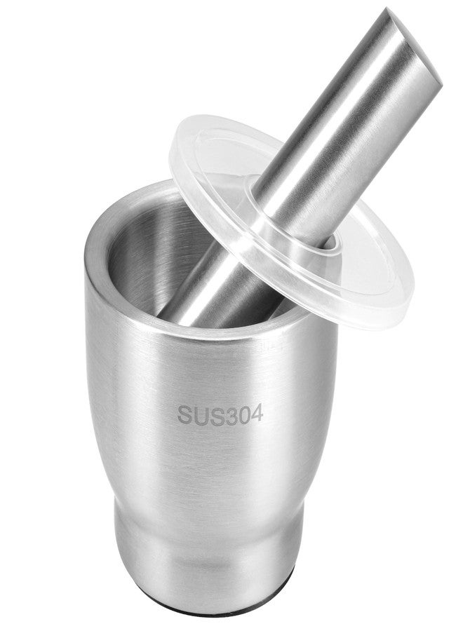 QangBoon Stainless Steel Mortar and Pestle Set,Herb Crusher,Spice Grinder,Pill Grinder with Lid,Make Fresh Guacamole,Salsa, Pesto - Image 1