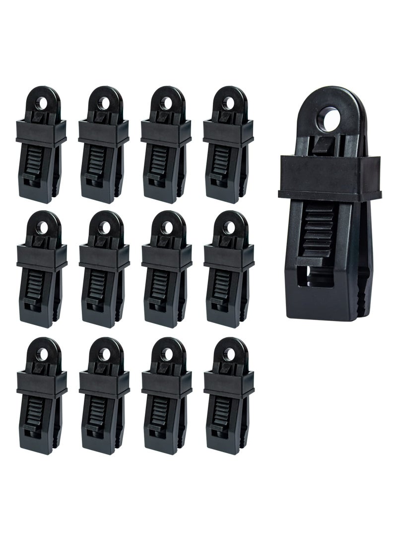 SYOSI 12PCS Tarp Clip Crocodile Mouth for Multipurpose Secures, Heavy-Duty Tent Clips Sliding Lock Design Tarp Clips Waterproof for Swimming Pool, Cover Awnings, Outdoor Camping, Caravan Canopies, Car Cover - Image 1