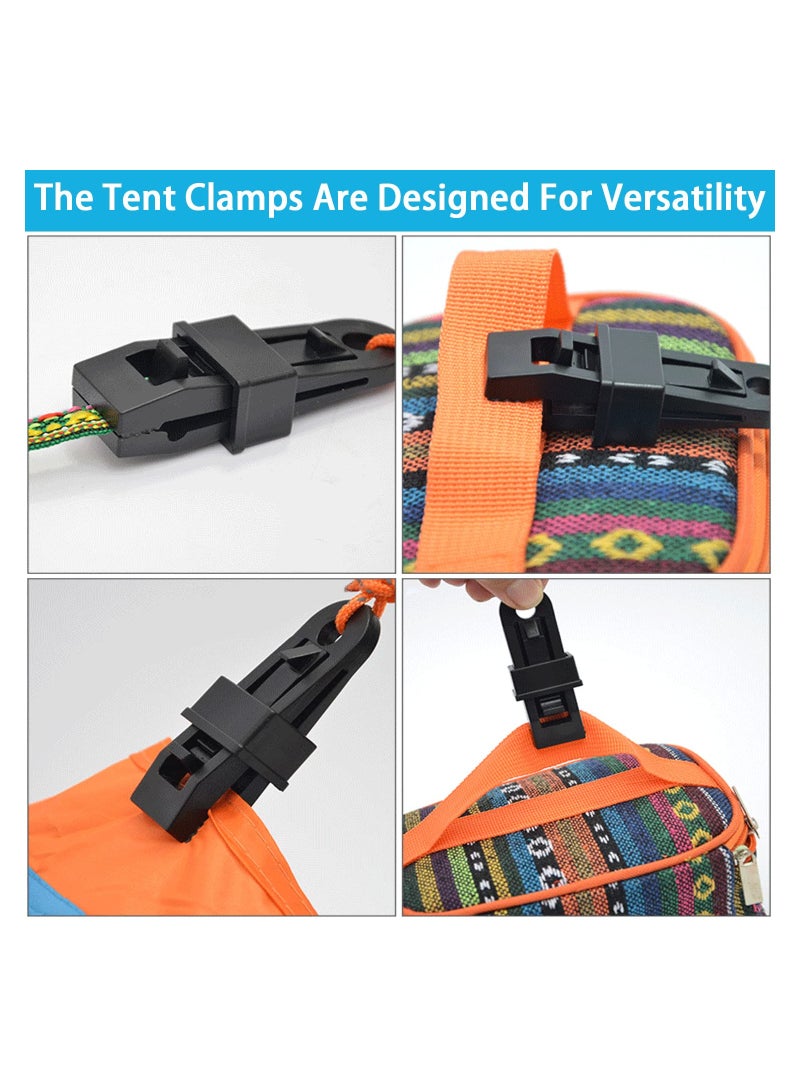 SYOSI 12PCS Tarp Clip Crocodile Mouth for Multipurpose Secures, Heavy-Duty Tent Clips Sliding Lock Design Tarp Clips Waterproof for Swimming Pool, Cover Awnings, Outdoor Camping, Caravan Canopies, Car Cover - Image 4