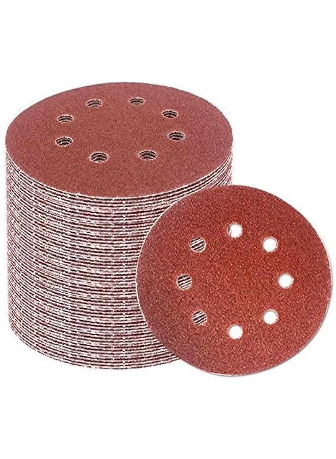 80 قطعة من ورق الصنفرة المداري مقاس 5 بوصات و8 فتحات وأقراص الصنفرة المدارية المتنوعة بحبيبات 40 و60 و80 و100 و150 و180 و240 و320 لصنفرة المدار العشوائية القوية - Image 4