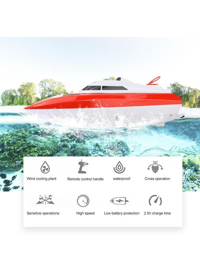 Thoraya - 2.4GHz RC Remote Control Boat Speedboat Toy Model Water Speed Boat  (Red) - Image 1