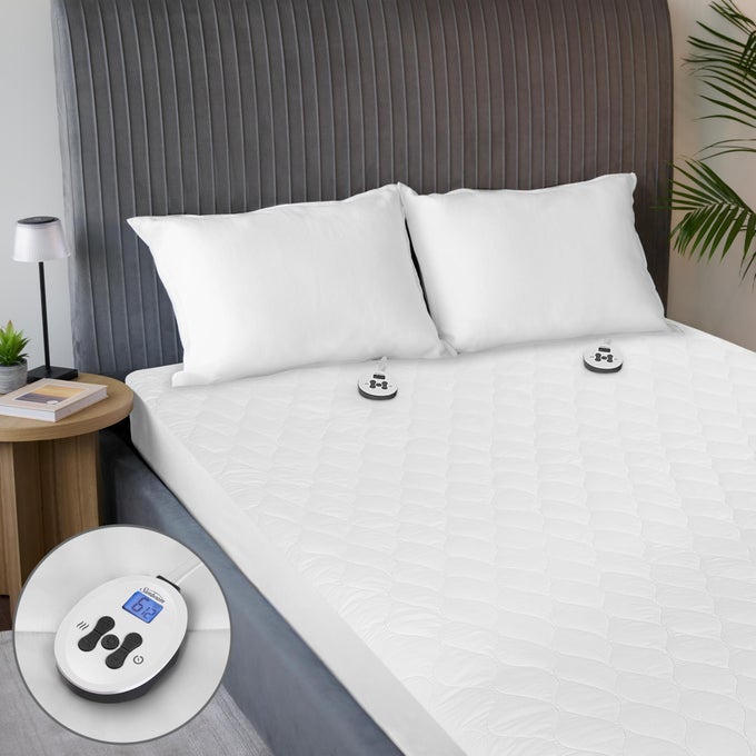 RESTFUL QUILTED WATER RESISTANT HEATED MATTRESS PAD QUEEN