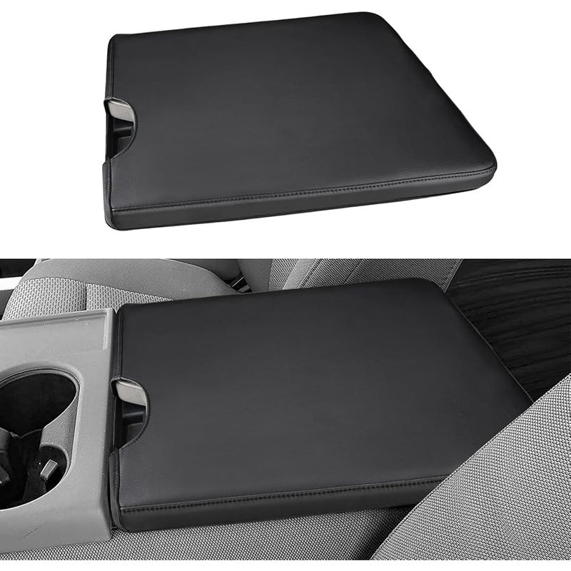 INTGET Car Center Console Armrest Cover for 2025 Ford F150 Accessories 2015-2023 2024/for F250 F350 F450 F550 2017-2024 40/20/40 Jump Seat Console Lid Seat Cover (black stitches, 2015-2024 Jump Seat) - Image 1