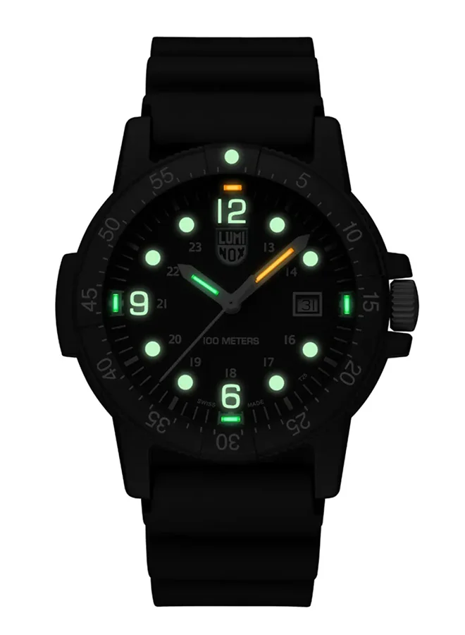لومينكس ساعة يد رجالية تناظرية مستديرة من البولي يوريثان . -  مم